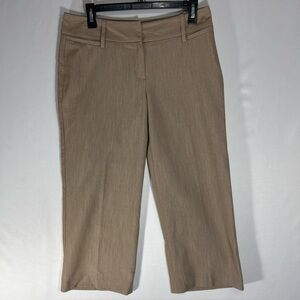 Larry Levine Stretch Womens Size 6 Brown Cotton Blend Capri  Dress Pants